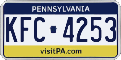 PA license plate KFC4253