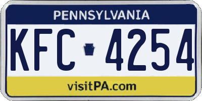 PA license plate KFC4254