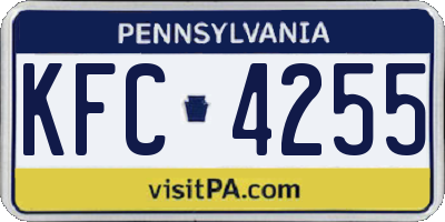 PA license plate KFC4255