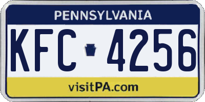PA license plate KFC4256