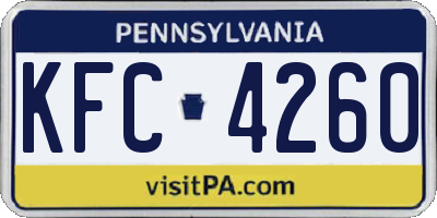 PA license plate KFC4260