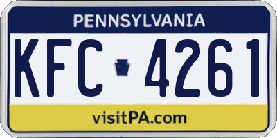 PA license plate KFC4261