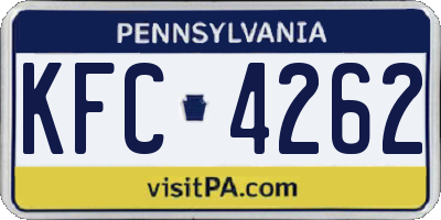PA license plate KFC4262