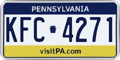 PA license plate KFC4271