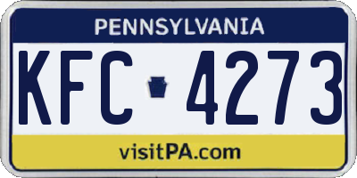 PA license plate KFC4273