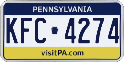 PA license plate KFC4274