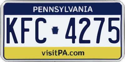 PA license plate KFC4275
