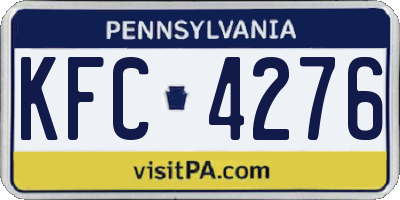 PA license plate KFC4276