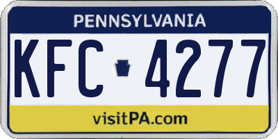 PA license plate KFC4277