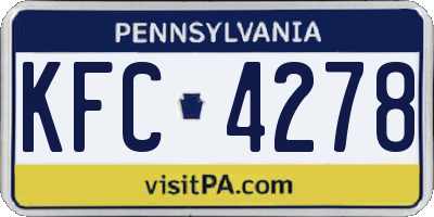 PA license plate KFC4278