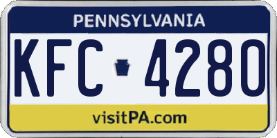 PA license plate KFC4280