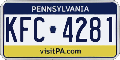 PA license plate KFC4281