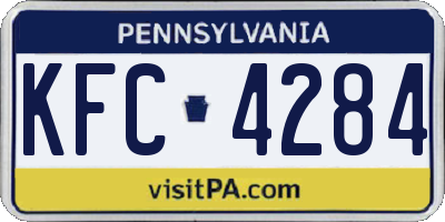 PA license plate KFC4284