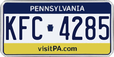 PA license plate KFC4285