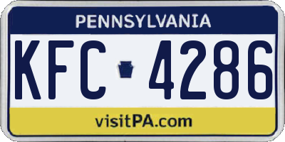 PA license plate KFC4286