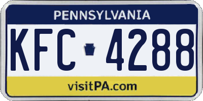PA license plate KFC4288