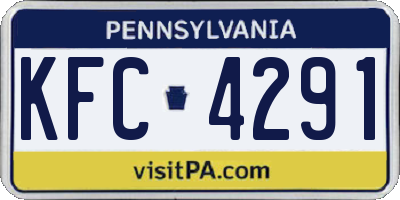 PA license plate KFC4291