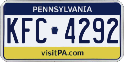 PA license plate KFC4292