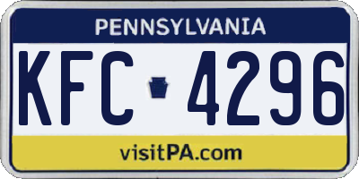 PA license plate KFC4296
