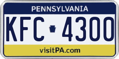 PA license plate KFC4300