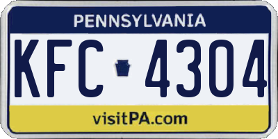 PA license plate KFC4304