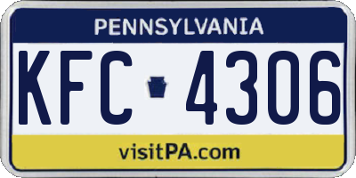 PA license plate KFC4306