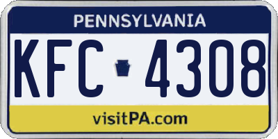 PA license plate KFC4308