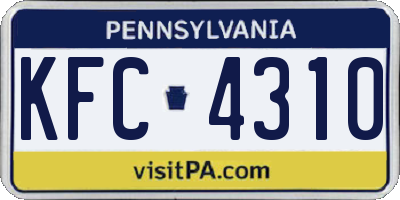 PA license plate KFC4310