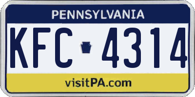 PA license plate KFC4314