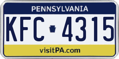 PA license plate KFC4315
