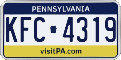 PA license plate KFC4319