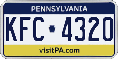 PA license plate KFC4320