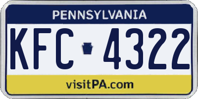 PA license plate KFC4322