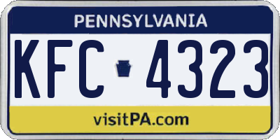 PA license plate KFC4323