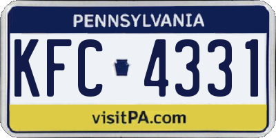 PA license plate KFC4331