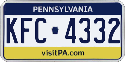 PA license plate KFC4332