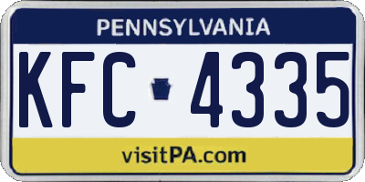 PA license plate KFC4335
