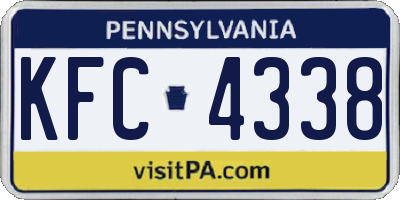 PA license plate KFC4338