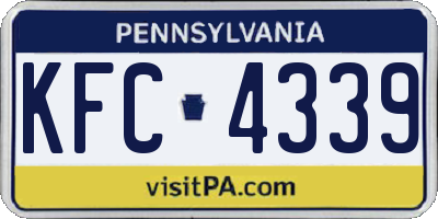 PA license plate KFC4339
