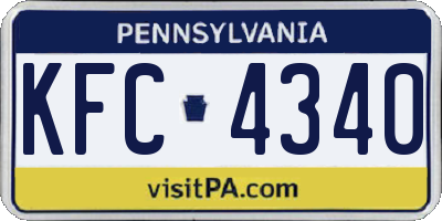 PA license plate KFC4340