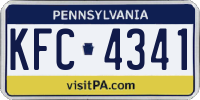 PA license plate KFC4341