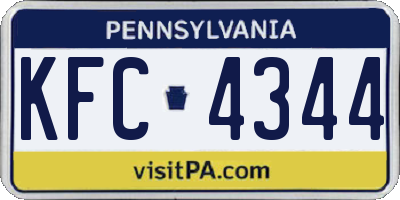 PA license plate KFC4344