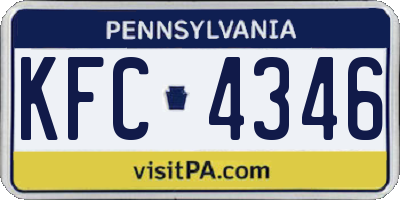 PA license plate KFC4346
