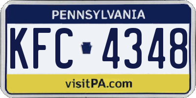 PA license plate KFC4348