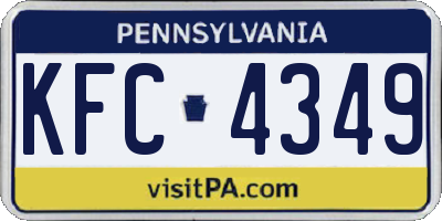 PA license plate KFC4349