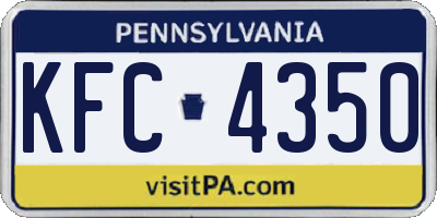 PA license plate KFC4350