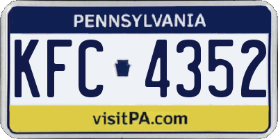 PA license plate KFC4352