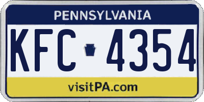 PA license plate KFC4354