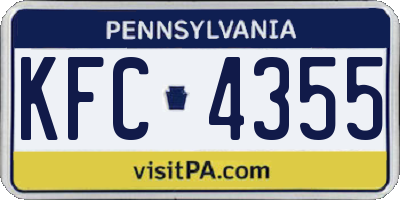 PA license plate KFC4355