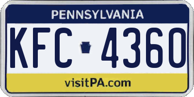PA license plate KFC4360